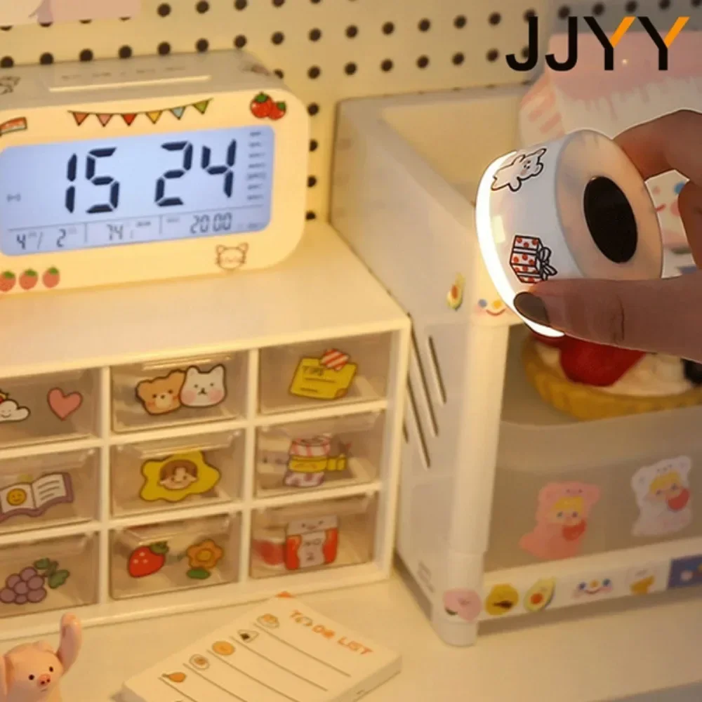 Jjyy-寝室用のタッチ可能な常夜灯、ベッドサイドランプ、寮の寝室、睡眠、取り外し可能な吸収、プラグなし