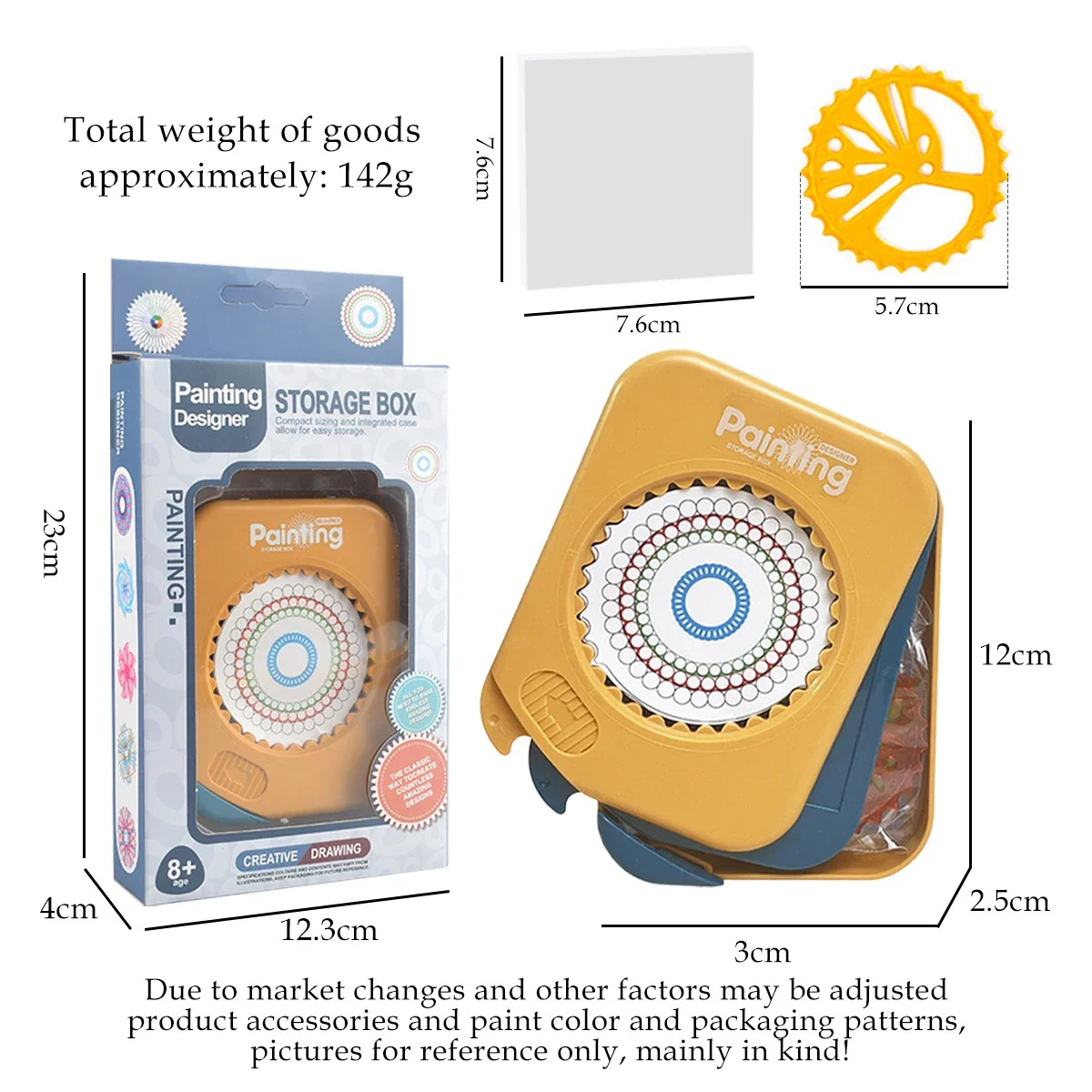 Set klassisches Getriebe-Design, speziell geformtes Lineal, Spielzeug, geometrische Zeichnung, Kunst, kreative Malvorlage, Geschenke