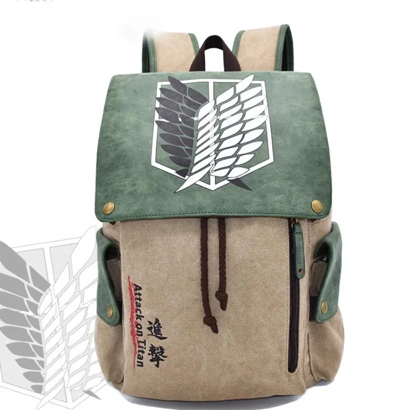 

Anime Attack on Titan Boy's Backpack gifts Cartoon Canvas School Bag Female Male Bagpack Plecak Laptop Travel Outdoor Mochilas