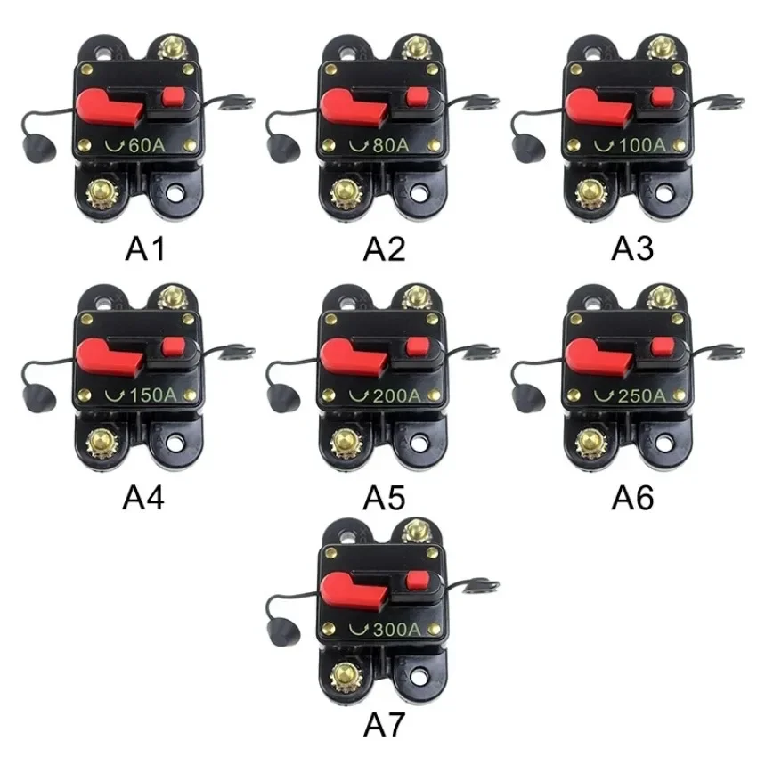 

Car Truck Audio Amplifier Circuit Breaker 30A 40A 50A 60A 80A 100A 150A 200A 250A 300A IP67 Waterproof Reset Switch Fuse Holder