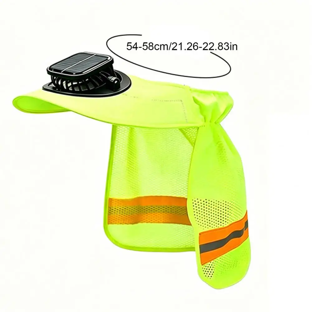 Fade Resistant Work Hat with Solar Fan, Reflective Sun Shield Visor with High Visibility for Construction Helmet
