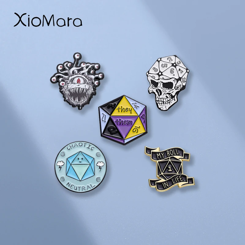 Adventure Game Enamel Pins Custom Funny Game Roleplay Brooches Punk Skull Badges Lapel Jacket Pin Jewelry Gift for Kids Friends