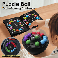 Rotating Puzzle Ball Brain Teaser Toy with Hanging Hook - Interactive Learning Game, Spatial Awareness, Logical Thinking