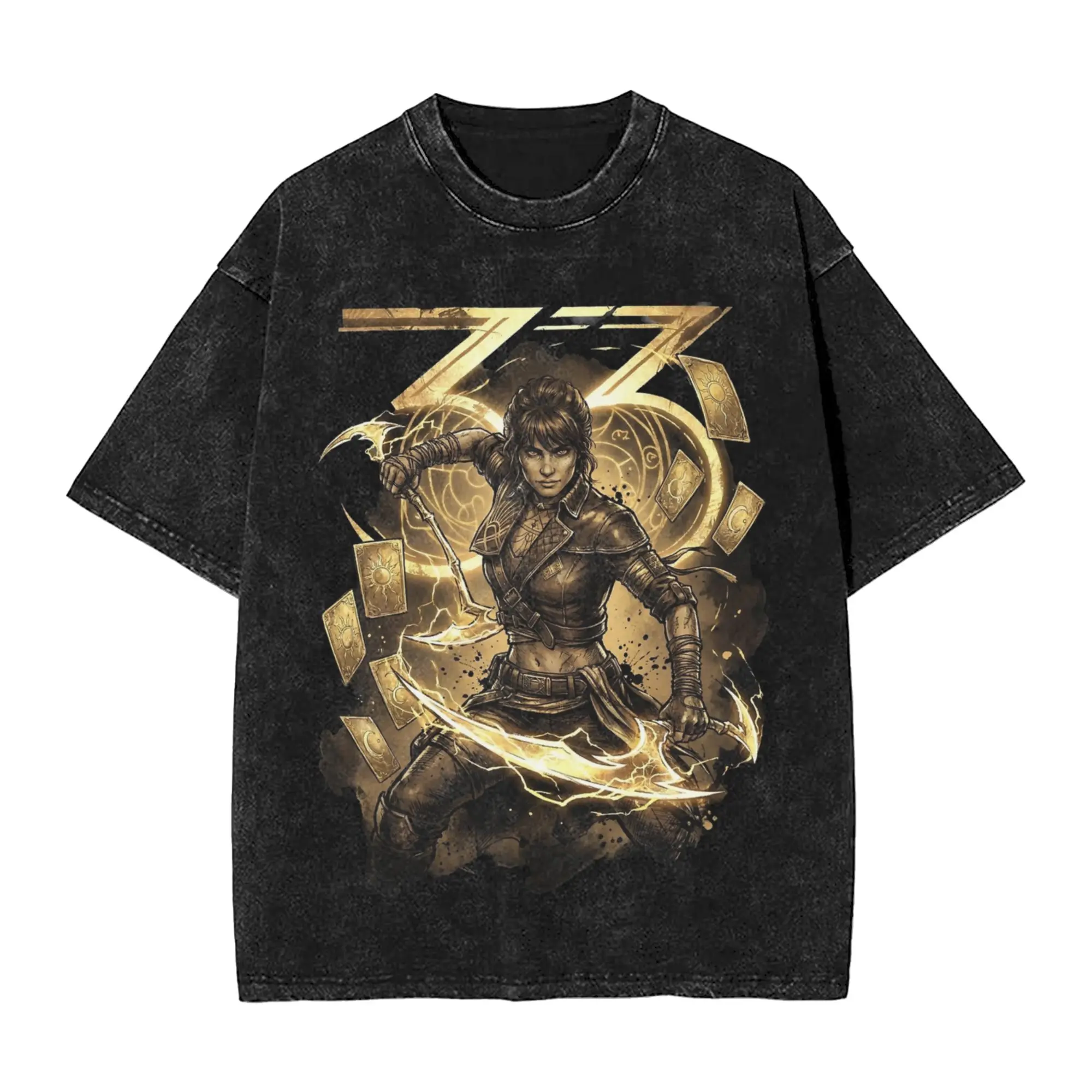 Washed T Shirt Clairs Obscurs Expedition 33 Sciel T-Shirts Street  Streetwear Cotton Printed Tops Tees Men Women