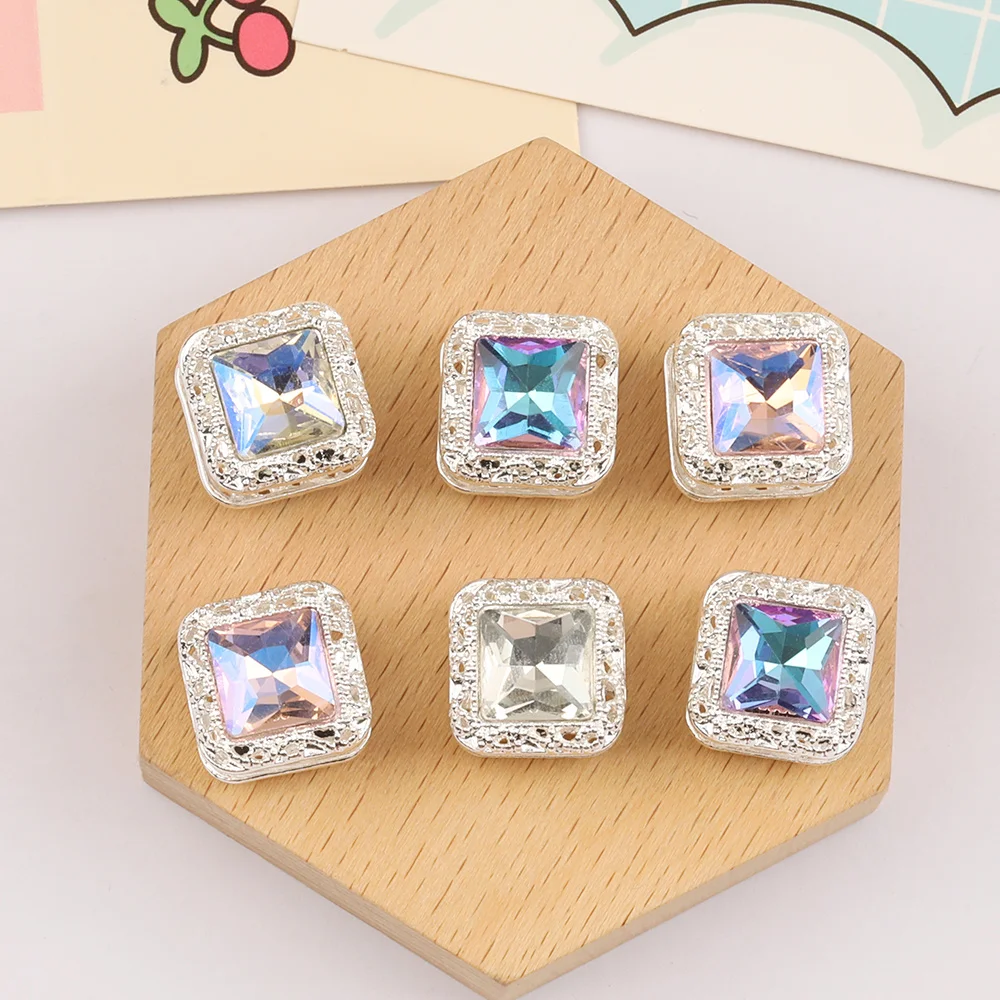

Cordial Design 50Pcs 16*16MM Metal Bead/Jewelry Findings & Components/Square Shape/Hand Made/Rhinestone Effect/DIY Beads #16947