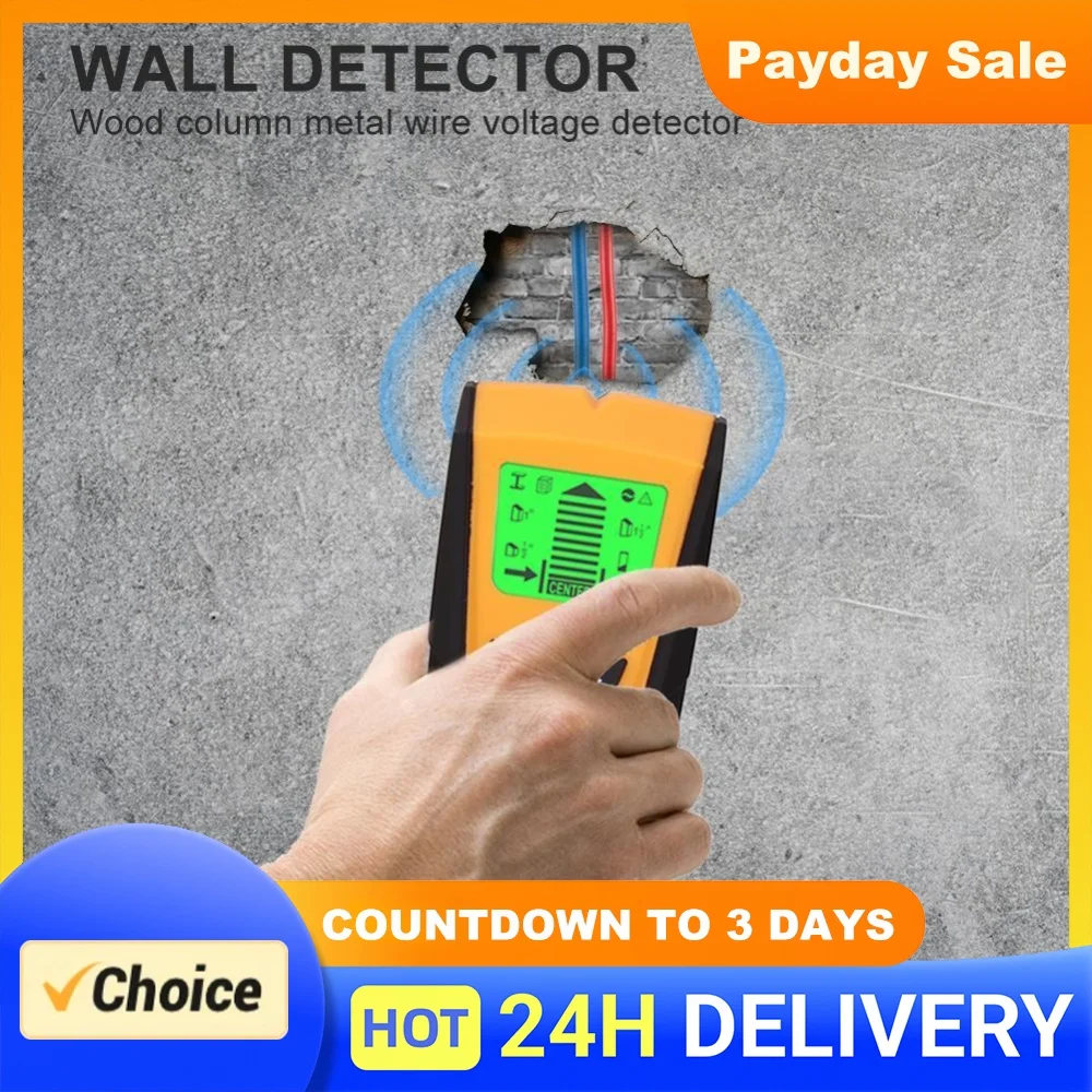 Metal Detectors Stud Center Finder Searcher AC Live Wire Detector Wall Scanner