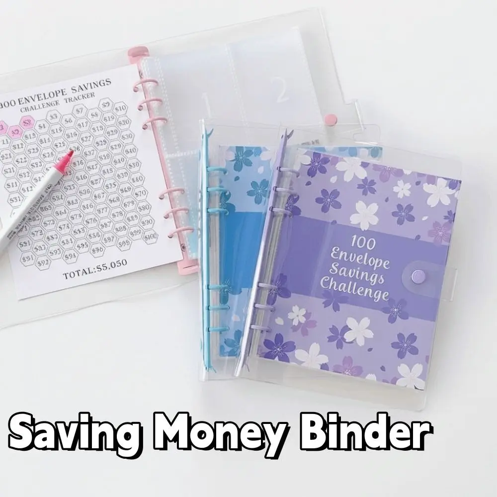 financial-management-100-envelope-savings-challenge-money-saving-loose-leaf-binder-saving-money-binder-pvc-habit-cultivation