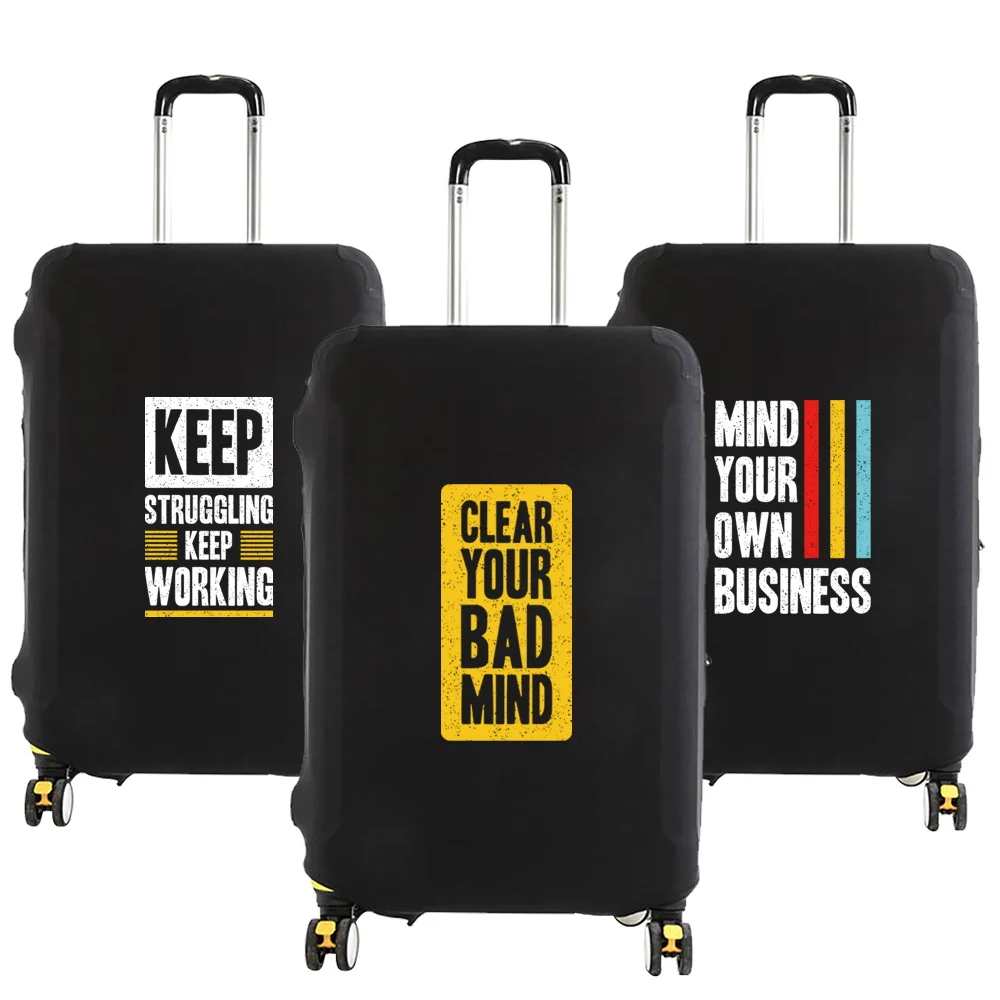 2022 New Luggage Case Suitcase Protective Cover Phrase Pattern Travel Elastic Luggage Dustproof Cover Apply 18-28 Inch Suitcase