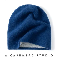 SZDYQH High Quality 100% Cashmere Hat Women Winter Double Layer Thicken Knitted Caps Skullies Female Outdoor Warm Hats Beanies - Image 2