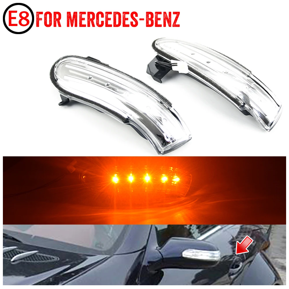 

2Pcs Indicator Turn Signal Light Rearview Mirror Blinker Lamp For Mercedes Benz SLK SL Class R171 W171 R171