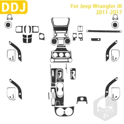 For Jeep Wrangler JK 2011 2012 2013 2014 2015 2016 2017 Accessories Carbon Fiber Car Interior Gear Door Panel Trim Sticker
