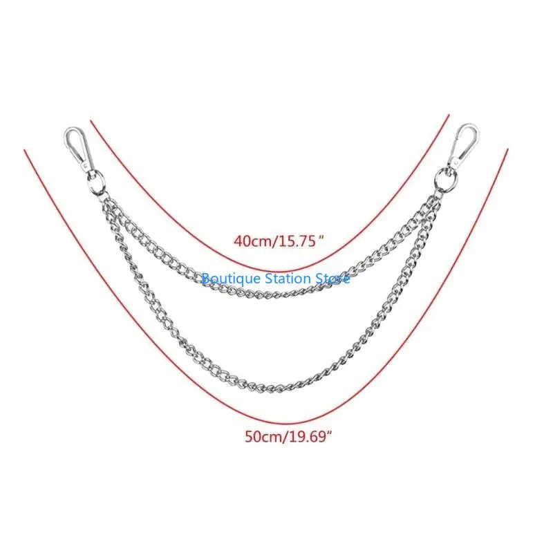 Y55F السراويل سلسلة جيب سلسلة مفتاح سلسلة الخصر الجينز أحزمة روك دراجة نارية السراويل #6