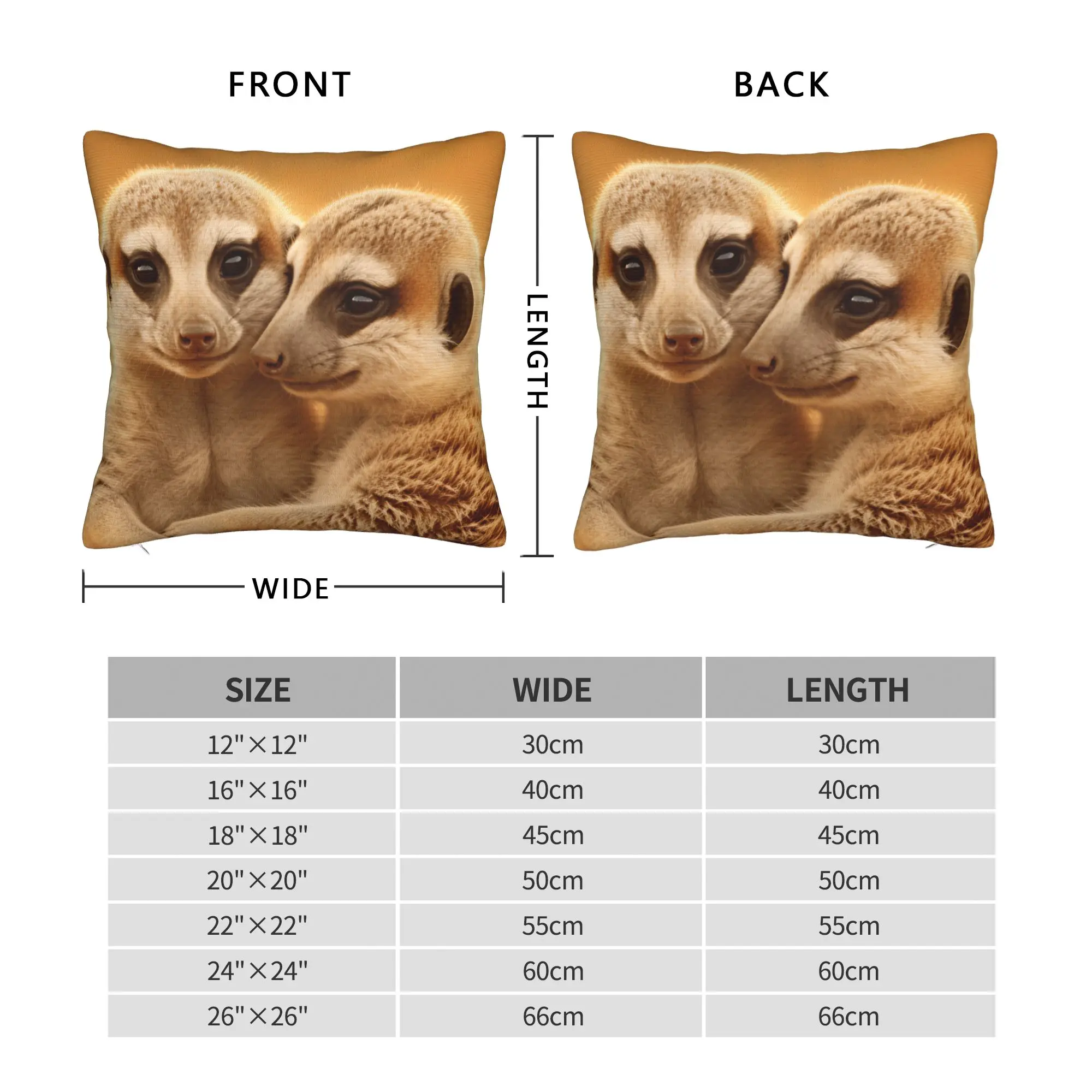 Two Meerkats Hugging Warm Pillowcases  Morden Pillow Case For Sofa Home Decoration Soft Pillow Cover