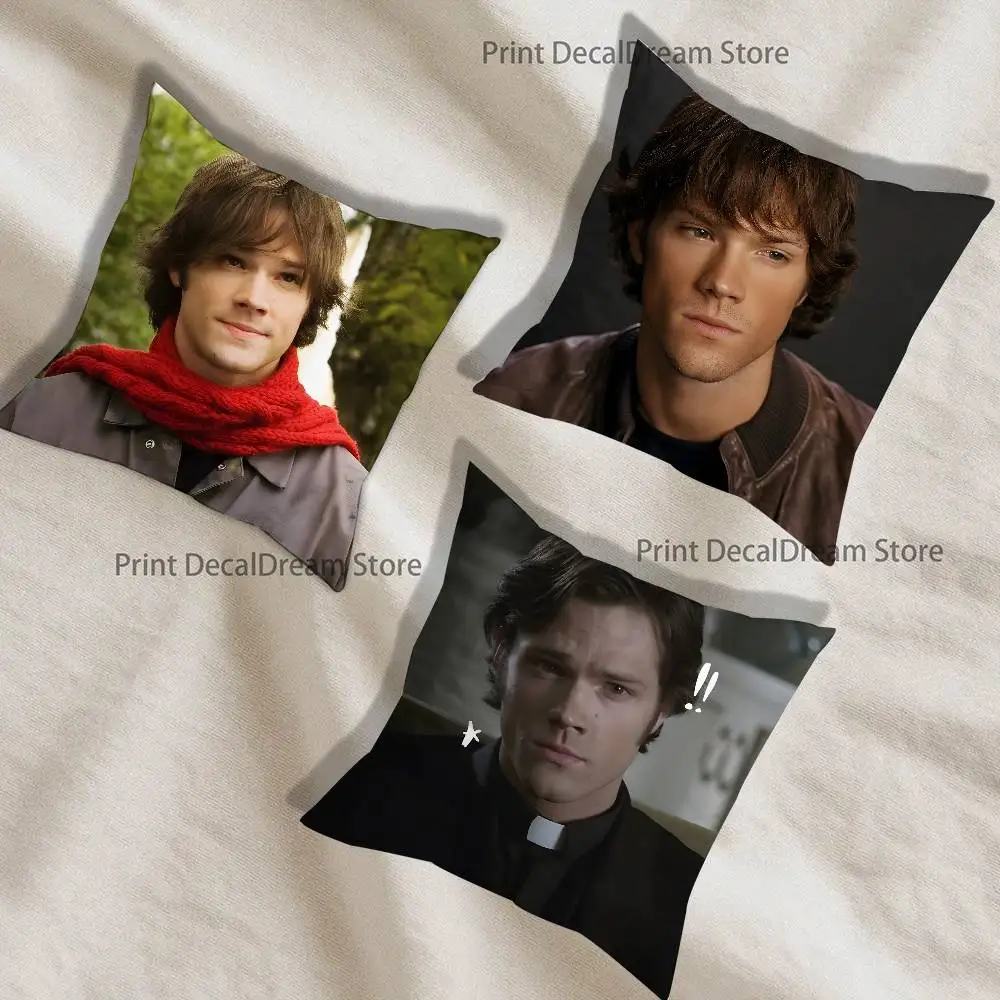 

Sam J-Jared Padalecki Printed Pillow Cover Cushion Case Simple Sofa Pillow Case No Pillow Core