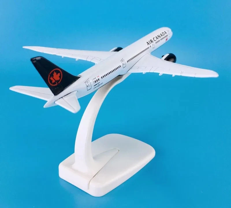 16cm Metal Airplane Model Black Air Canada Airlines B787 Boeing 787 Airways Simulation Plane Model W Stand Aircraft Gift