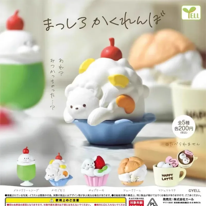 YELL Japon Gashapon Figurine, Anime Mignon Mini Cache-cache Lapin, Ours Blanc, Mouton Modèle Action Figure Kawaii Capsule Jouets Cadeau