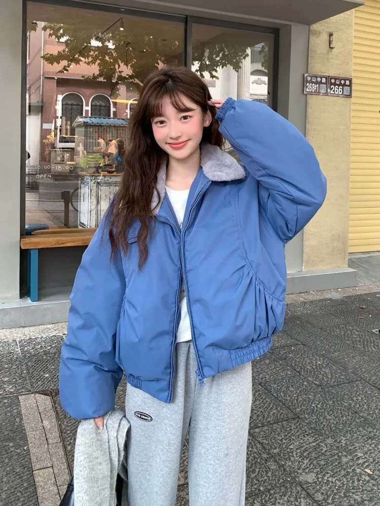 Winter Warm Puffer Jacket Women Clothing Y2K Streetwear Parka Quilted Jacket Snowwear Sweet Coat Cotton Padded Jackets Trendy