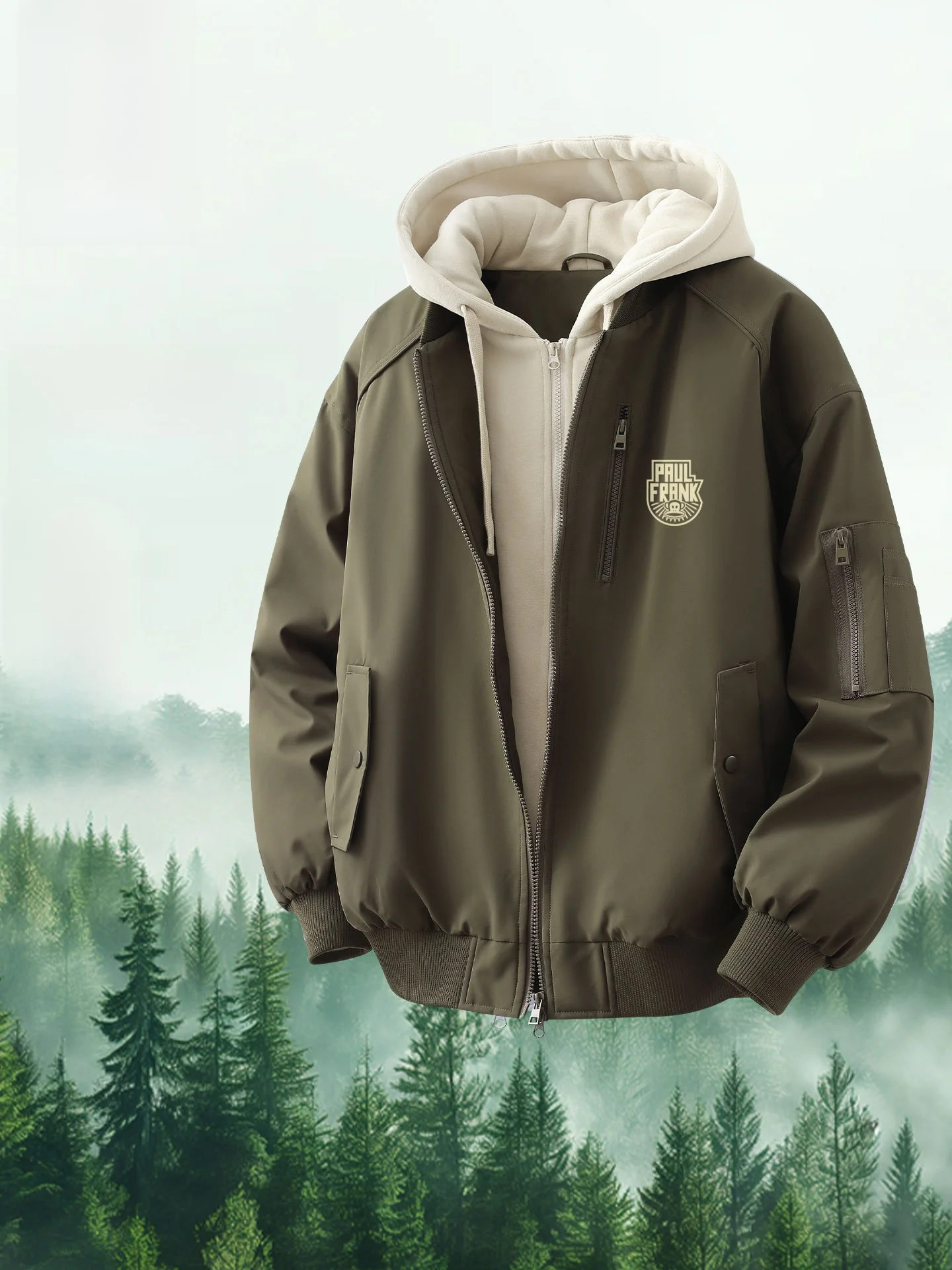 

Новая зимняя мужская куртка-пилот с эффектом двухслойности, хлопковое пальто в американском стиле, молодежное, повседневное, теплое, утолщенное, с капюшоном