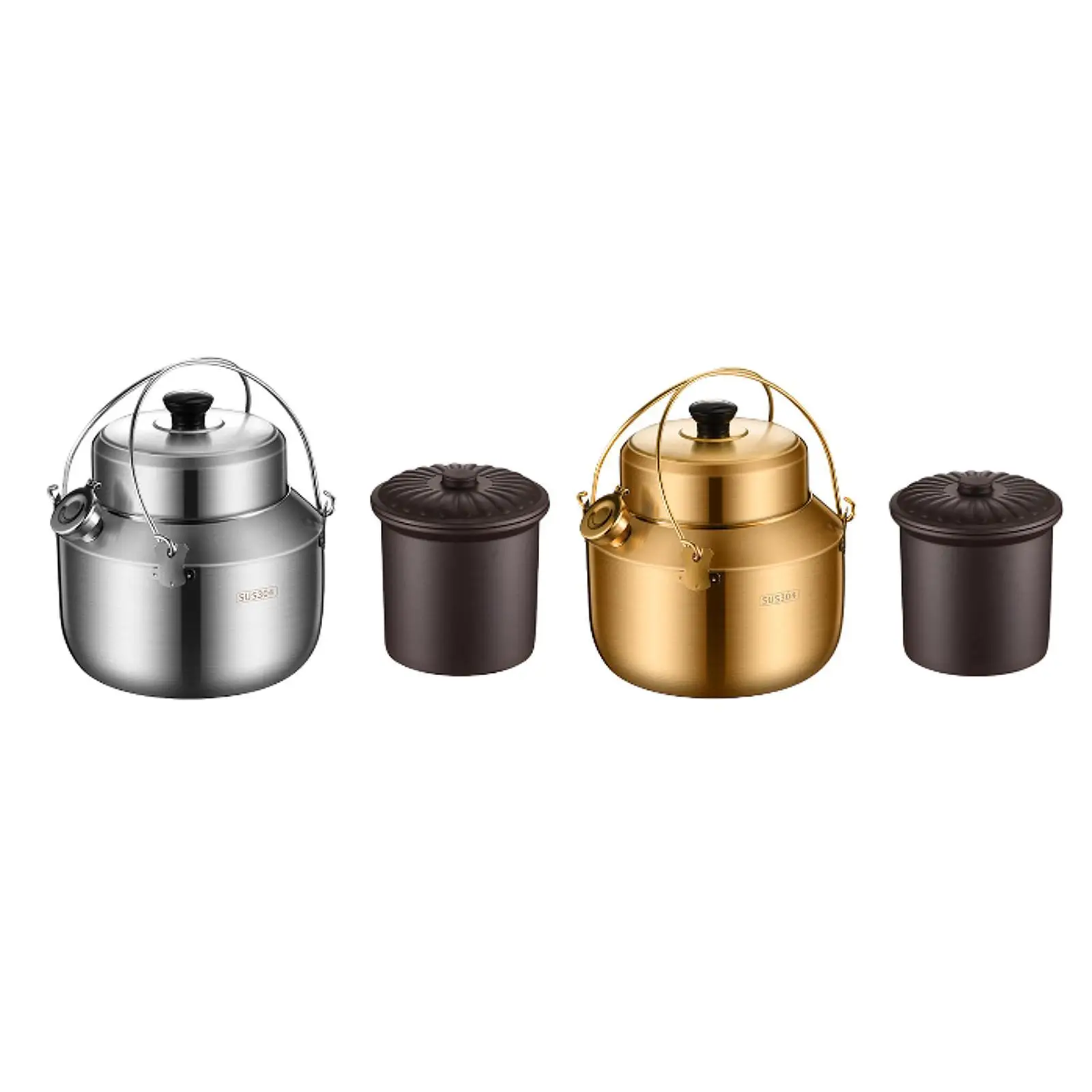 Stew Soup Pot with Inner Liner Heat Resistant Easy to Clean Saucepan Portable Simmer Pot for RV Travel Outdoor Soup Salad Pasta