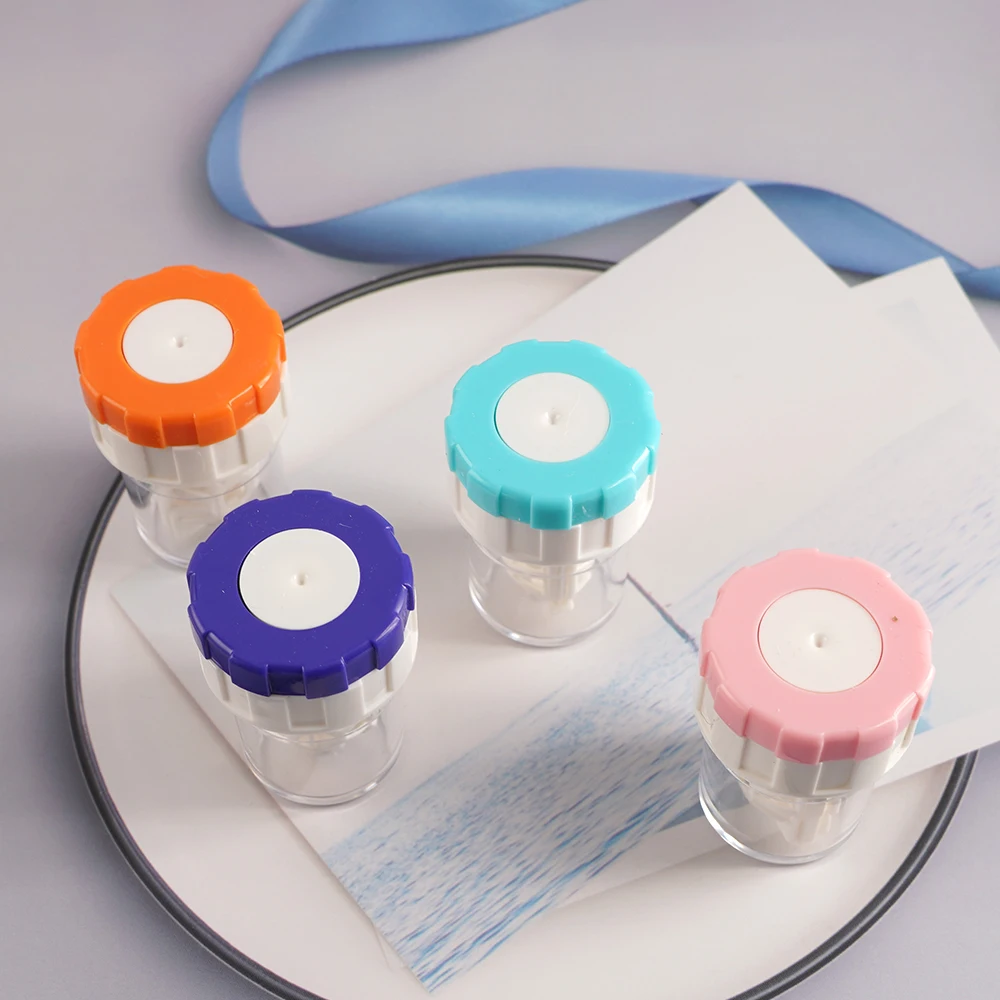 1Pc Rotatable Contact Lens Case Candy Color Glasses Lenses Box Container Portable Travel Eye Care Kit Holder Eyewear Accessories