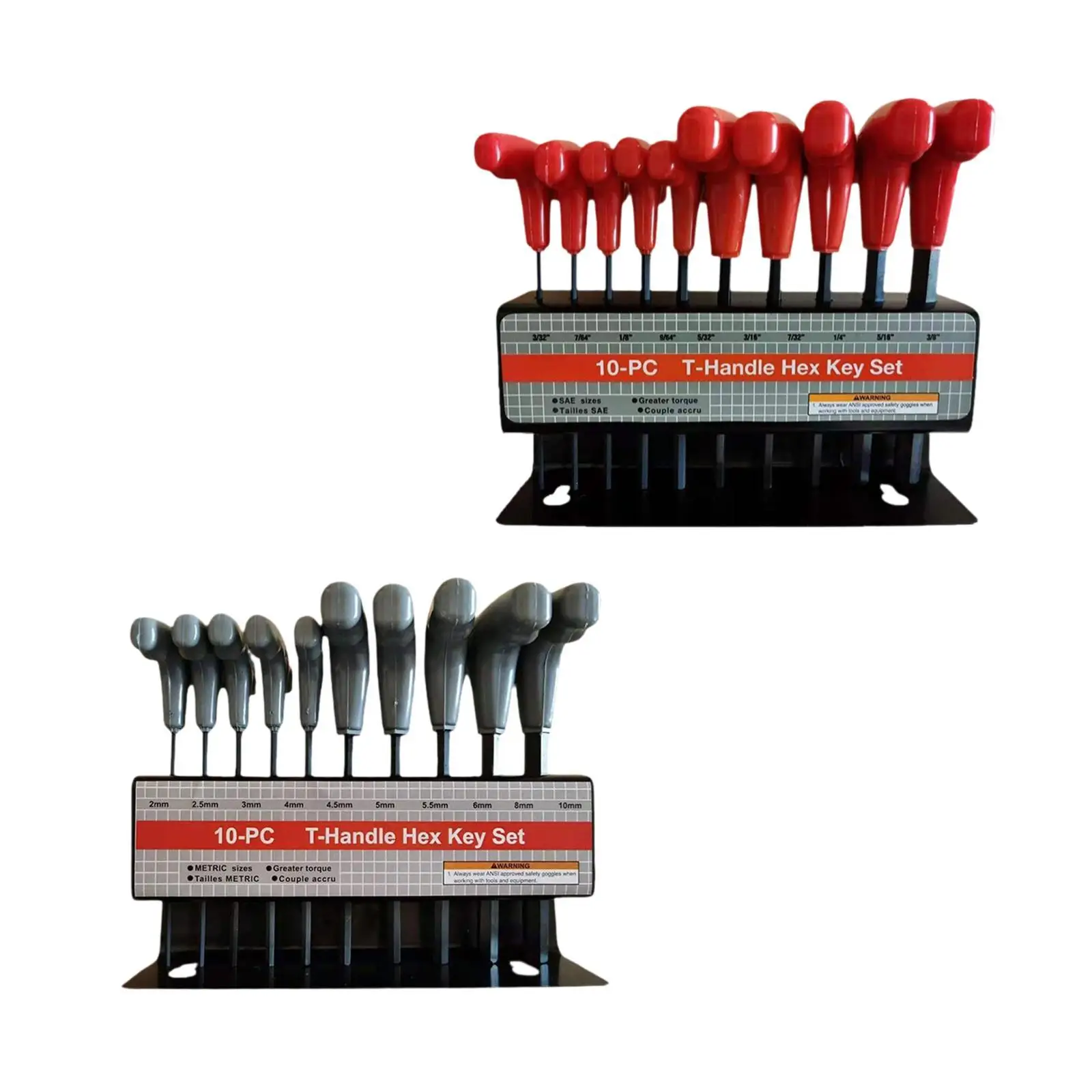 10 Pieces Generic T Handle Allen Wrench Set Accessories Hand Tools Hex Key Wrench Set for Repairing