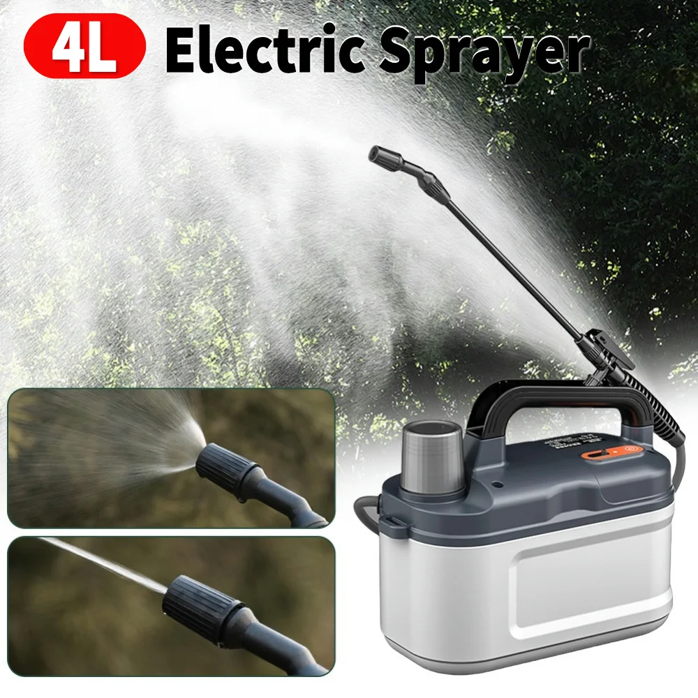 4L Electric Sprayer Built-in 2000mAh Rechargeable Battery Garden Sprayer Battery Powered Sprayer Portable Water Sprayer