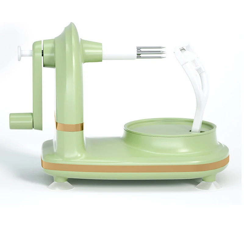 Pelador automático de frutas con manivela, multifunción, de acero inoxidable, para el hogar