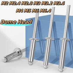 Pop Rivets M2 M2.4 M2.8 M3 M3.2 M3.6 M4 M5 M6 M6.4 Dome Head Blind Rivets Aluminium Shank Mandrel Exhaust Rivet for Car