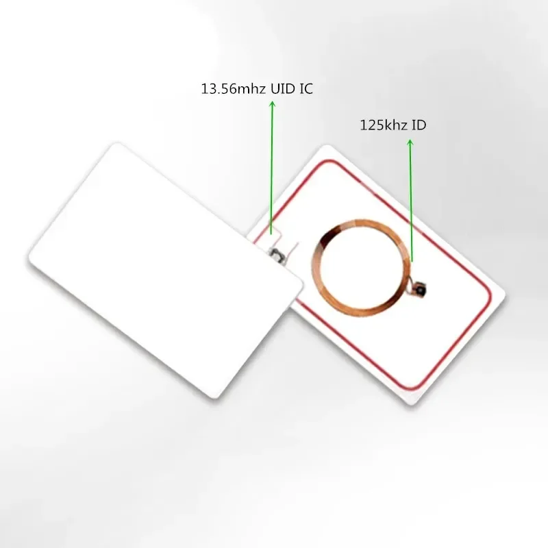 5YOA رقاقة مزدوجة RFID الموجودة في قاعدة المفتاح قابلة لإعادة الكتابة IC UID بطاقة مركبة 125 كيلو هرتز T5577 13.56 ميجا هرتز EM4305 + تردد قابل للتغيير 134 كيلو هرتز