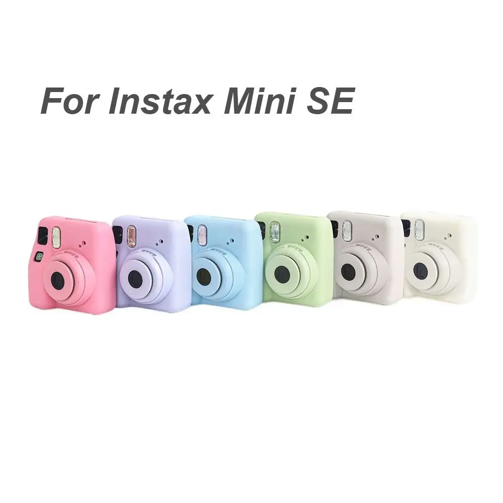 Soft Instant Camera Case Silicone Shockproof Storage Bag Retro Anti Scratch Protective Cover for Fujifilm Instax Mini SE Travel