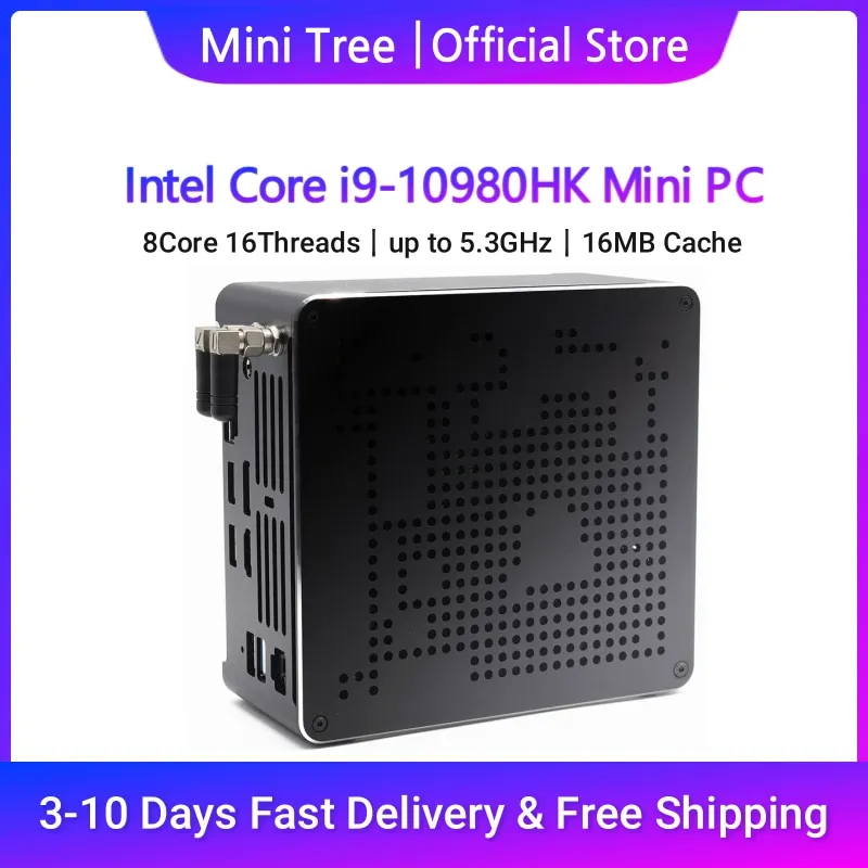 인텔 Cofenee 레이크 미니 게이머 PC 제온 W-10885M, 2276M ECC RAM, Win11 웹 서버 호스트, 2 * DDR4 NVME, 2Lans 데스크탑 컴퓨터, HD DP C타입