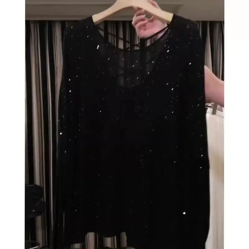 Lightweight Breathable Shiny Cool Sunscreen Shirt New Summer Top Fashionable Loose Slimming T-shirt