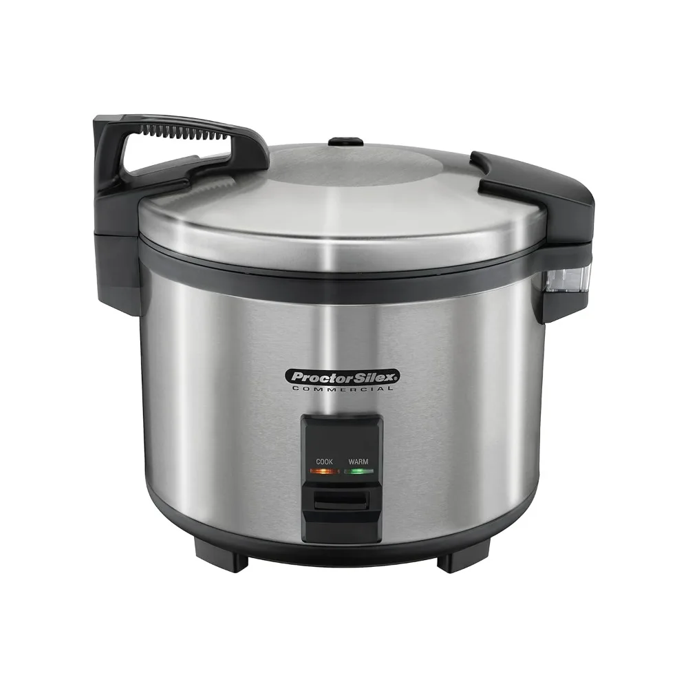 

Proctor Silex 37560R Rice Cooker/Warmer, 60 Cups Cooked Rice, Non-Stick Pot, Hinged Lid, Stainless Steel Housing