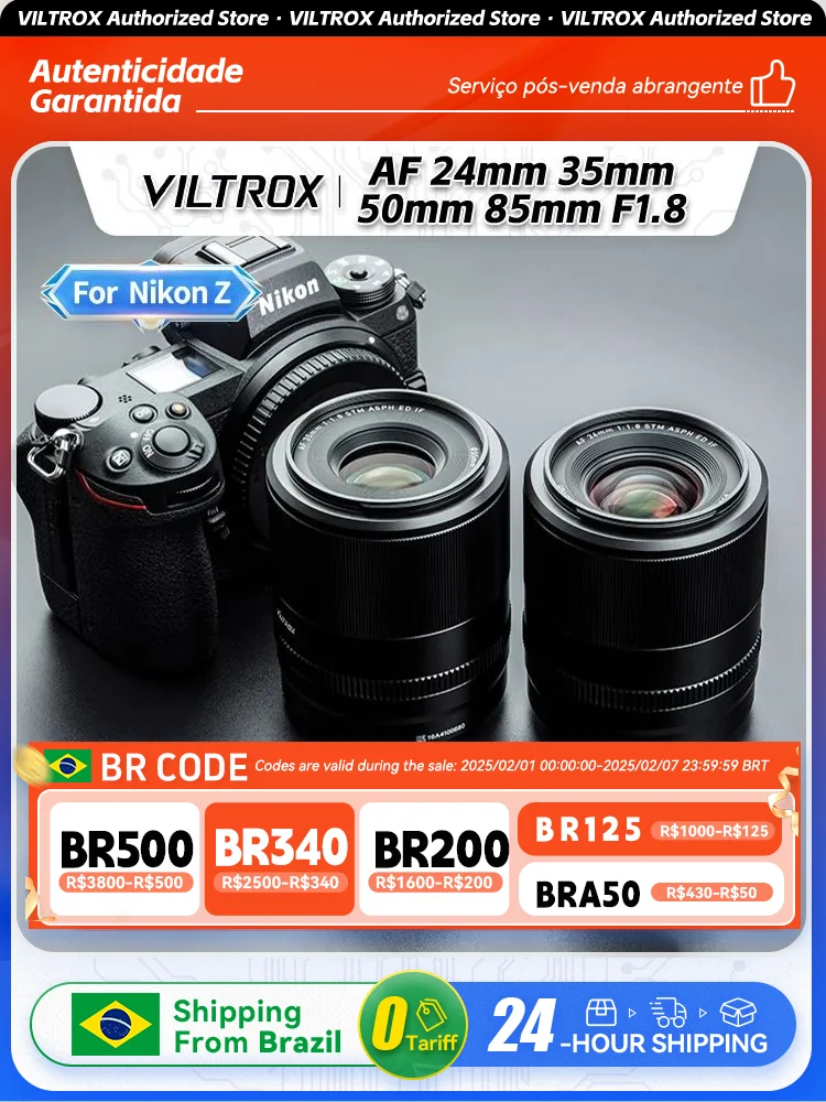 Viltrox 24 мм 35 мм 50 мм 85 мм F1.8 Автофокус полная Рамка основной объектив Большая диафрагма для Nikon Z Mount Camera Lens Z6 II Z7 Z50 Zfc