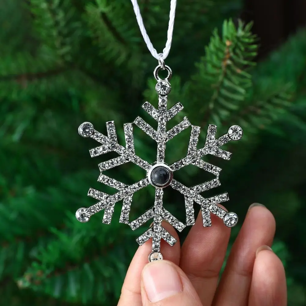 Snowflake Necklace Ornament for Christmas Tree Decoration Hanging Snowflake Pendant New Home Decor Xmas Party Gifts for Family