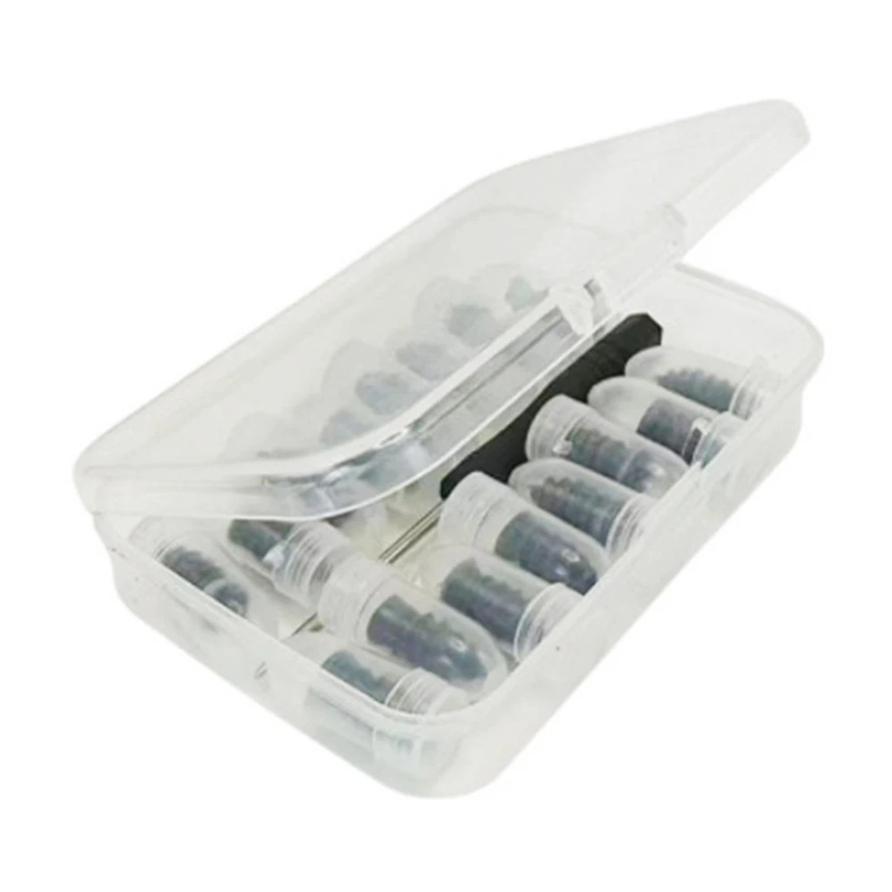 21Pcs Tire Repair Nails with Rubber Screws and Portable Toolbox for Maintenance of Cars Motorcycles Bicycles and Trucks