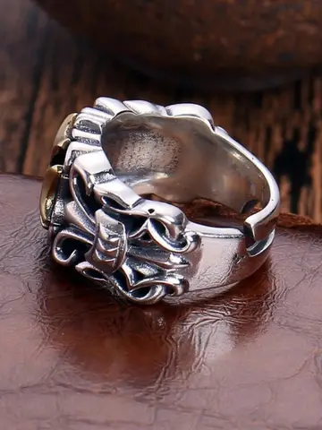 New Punk Large Cross Ring Adjustable Size Fashion Men's Personalized Design Jewelry Street Retro Gothic Trend JewelryAccessories