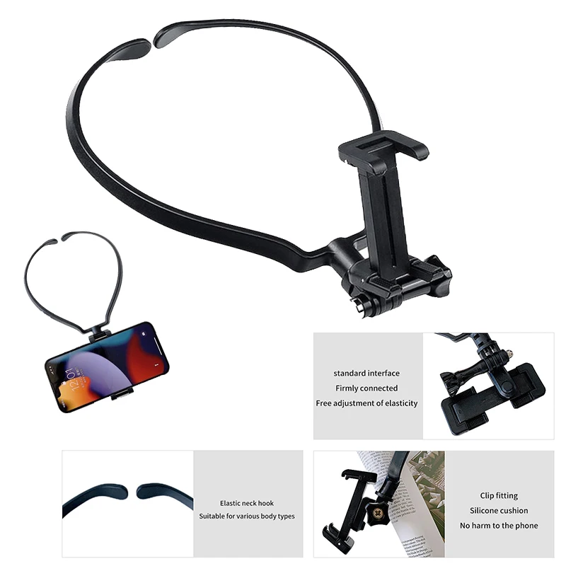 Hands Free Wearable Neck Holder Lazy Phone Stand Universal Hanging Mount Dock Station Bracket