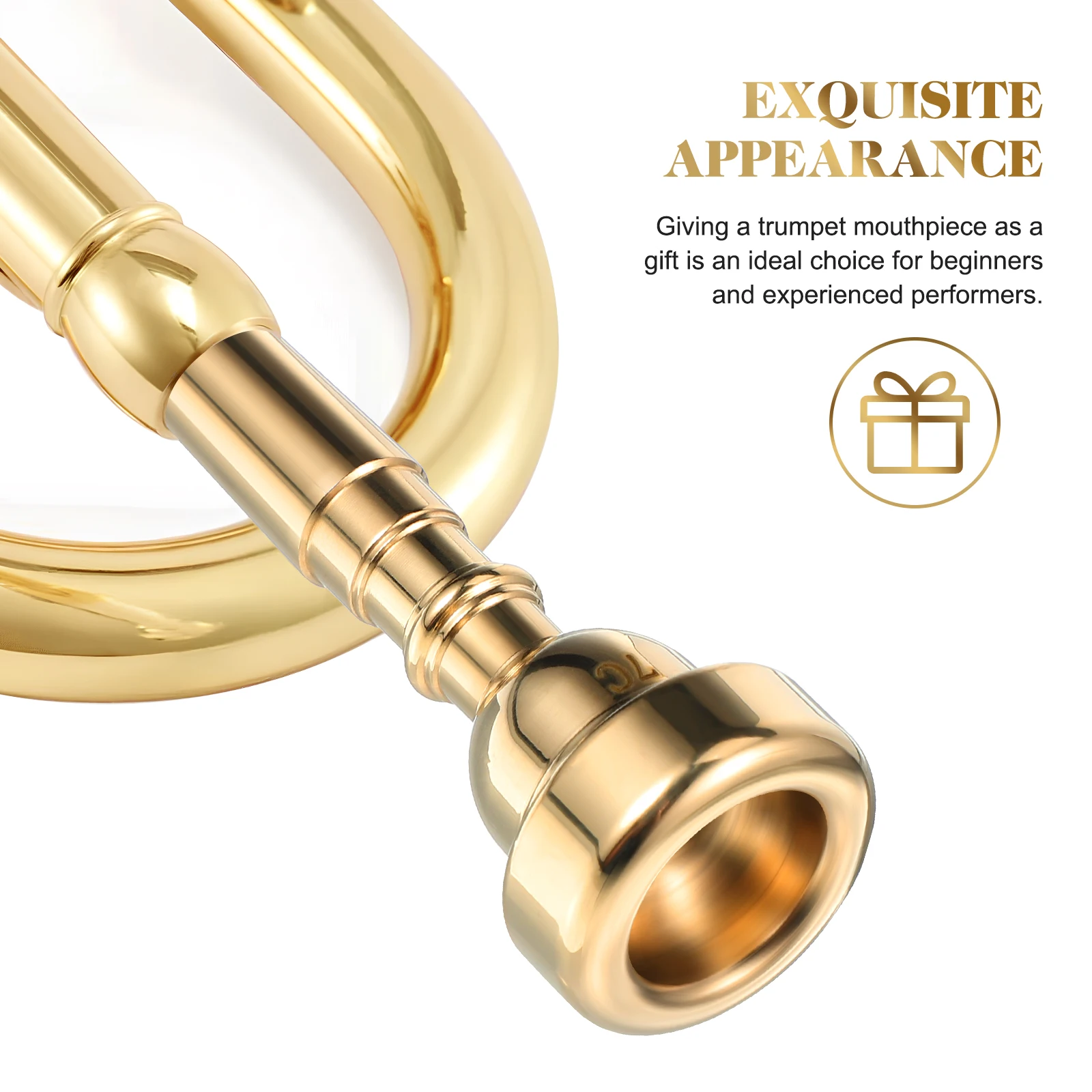 

Golden Trumpet Trumpet Mouthpiece Replacement Brass 87x27x27mm Clear Sound Size Instrument Parts Replacement