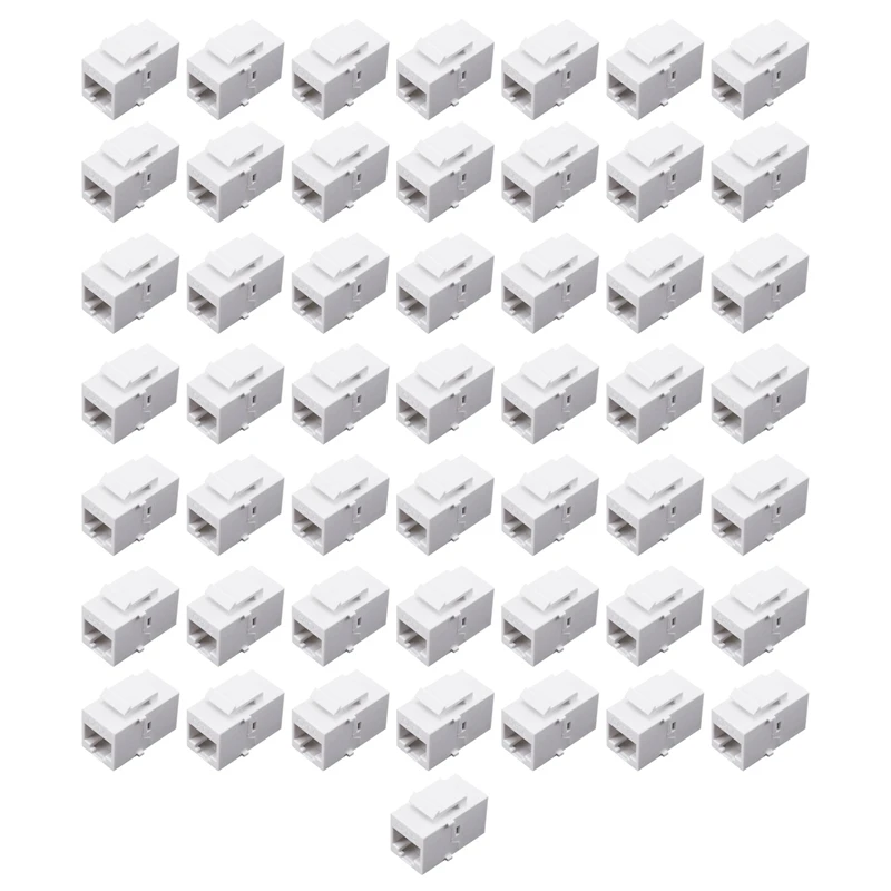 RJ45 Connector Jack Cat6 RJ45 Extension Coupler Ethernet Network LAN Cat 6 Coupler Jacks Extend Adapter(White)-A69M view 2