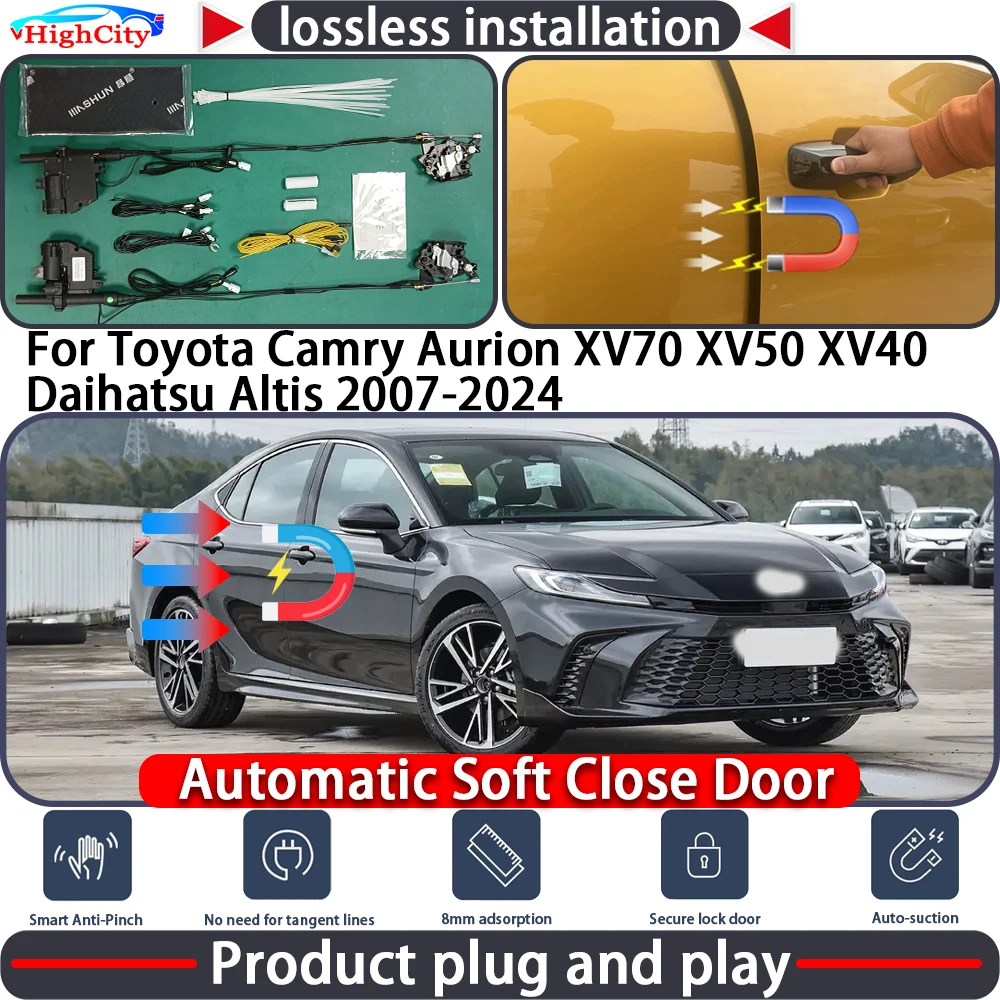

Привод замка двери с функцией плавного закрытия для Toyota Camry Aurion XV70 XV50 XV40 Daihatsu Altis 2007-2024, система автоматического доводчика дверей