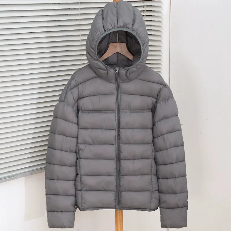 Spring 2026 New Women's Light Coat Down Parkas Female hooded Short Jacket Stand Cotton Padded Collar Plus Slim Cotton Overcoat