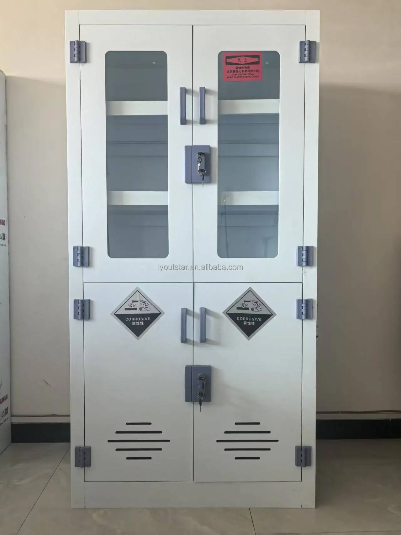 PP Reagent Reagent Medicine Acid Storage Cabinet With Shelve For School Laboratory Hospitals