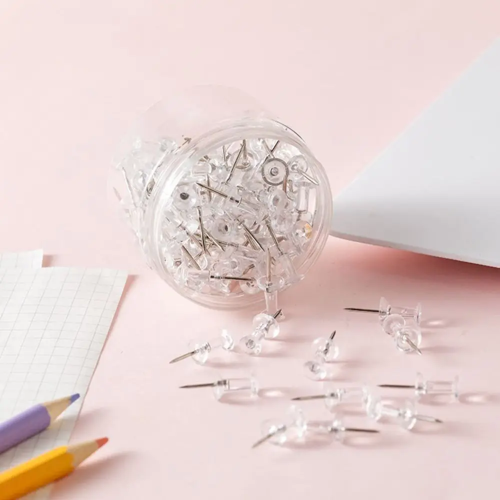 

100PCS Boxed Wall Cards Photos Pushpin Thumbtack Plastic Cork Board Board Tacks Push Pins Buttons Pins Thumb Tacks Pins Fixings