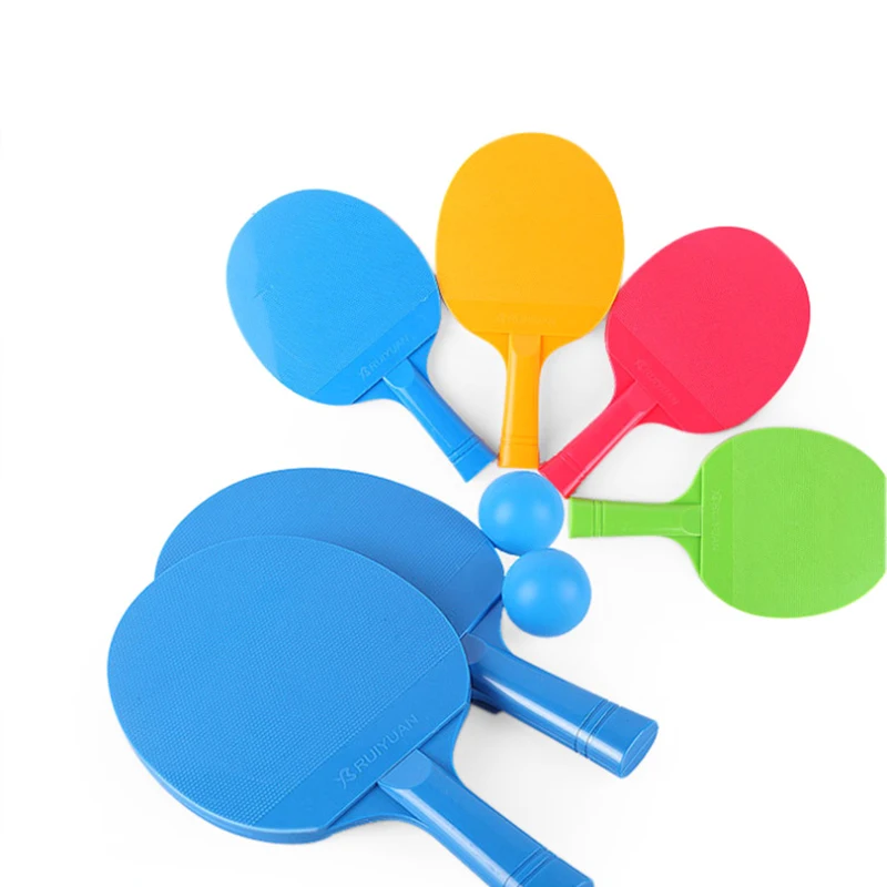 Table Tennis Racket Plastic Children Practice Training Pats Ping Pong Racket With 2 Balls For Kids Children Family Friends
