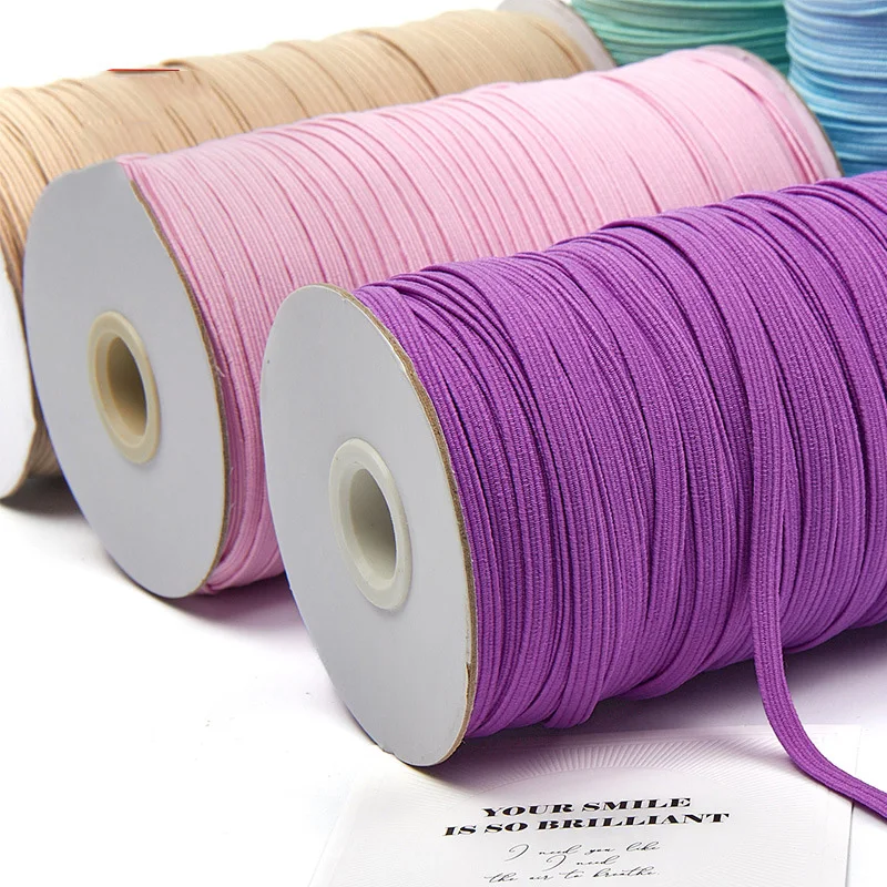 200-100yard 6mm Colorful High-elastic Elastic Bands Width Elastic Line Cord for Crafts Elastic Rope Ribbon Lace Trim Sewing DIY