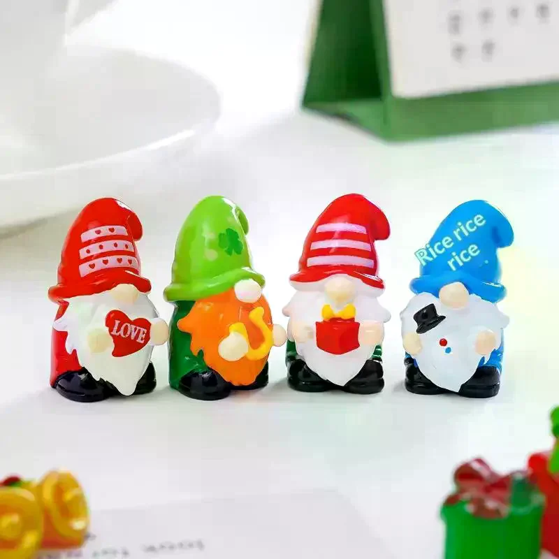 [MA]5pcs Multicolor Mini Gnome Figurines Resin Micro Landscape Garden Elf Painted Home Decoration Desktop Easter Decora[MA]