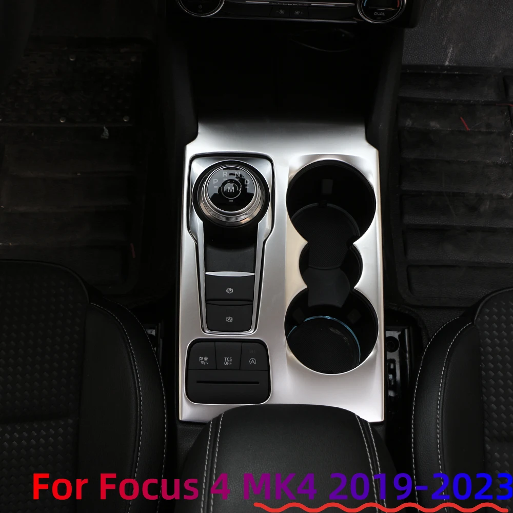 Car Accessories for Ford Focus 4 MK4 2019-2023 Gear Shift Panel Scuff Plate Protector Cover Sticker Styling Stainless Steel