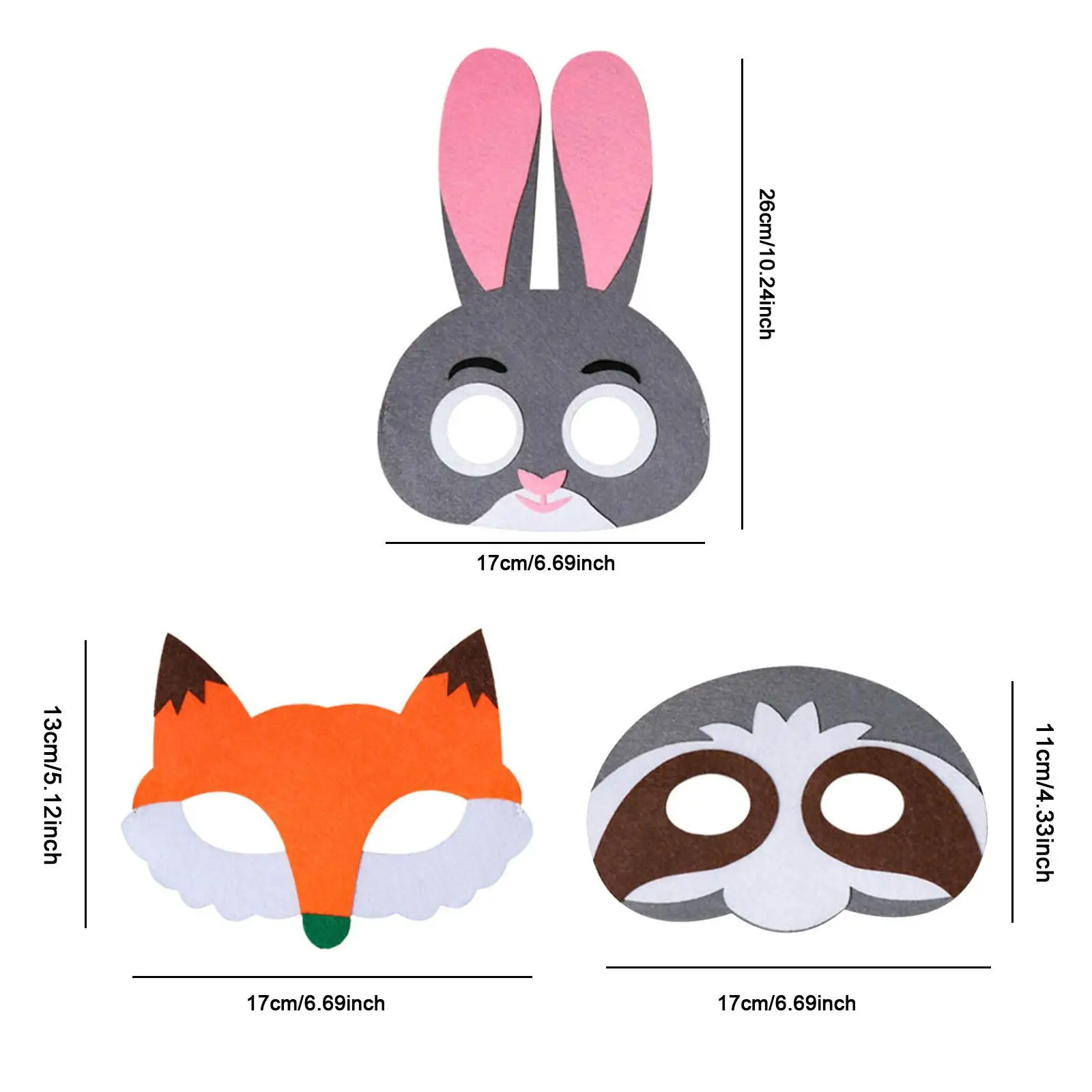 Animal Felt Mask Cute Face Mask for Stage Performance Events Halloween Adults