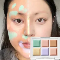 6Color Concealer Palette Correct Skin Tone Cream Cover Acne Dark Circle 9Color Corrector Matte Brighten Contouring Facial Makeup